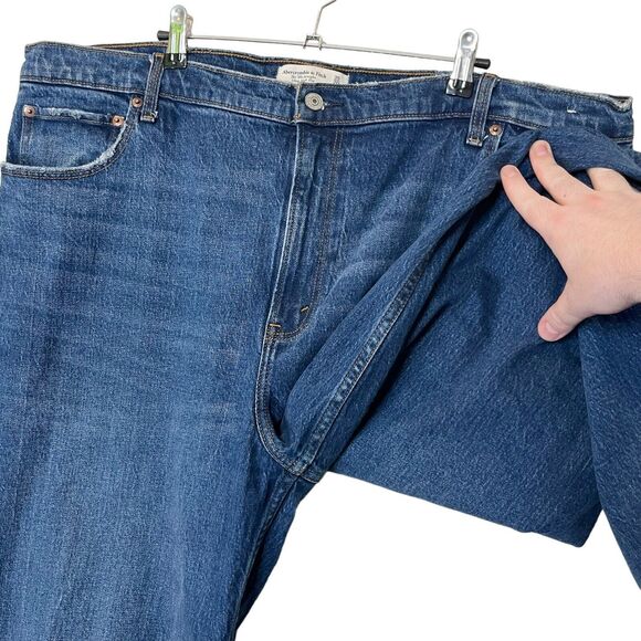 Abercrombie & Fitch 90s Straight Jeans Women’s Size 35 Blue Ultra High Rise - Picture 6 of 13